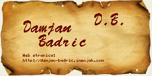 Damjan Badrić vizit kartica